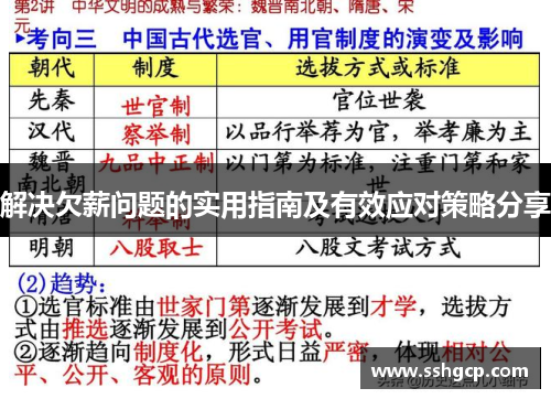 解决欠薪问题的实用指南及有效应对策略分享